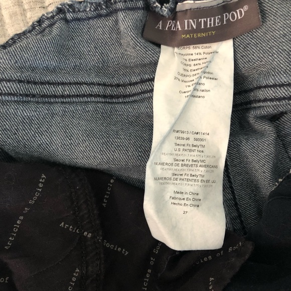 Articles of Society Maternity Skinny Jeans - Dark Wash - Size 27 - Picture 4 of 4